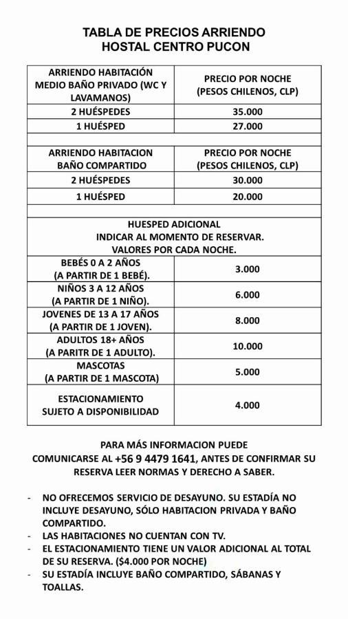 Habitaciones Centro Пукон Экстерьер фото